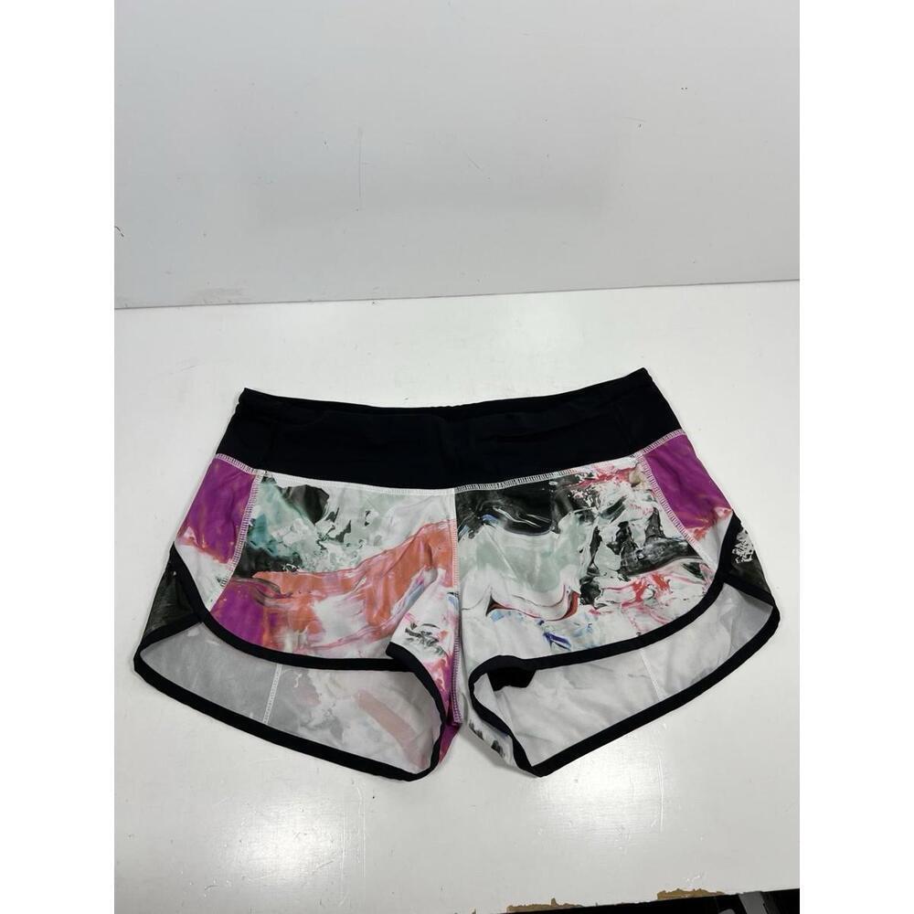 Lululemon Run Low Rise Speed Short 4 Way Stretch Pigment Wave Multi/Black Size 6 - Picture 2 of 9